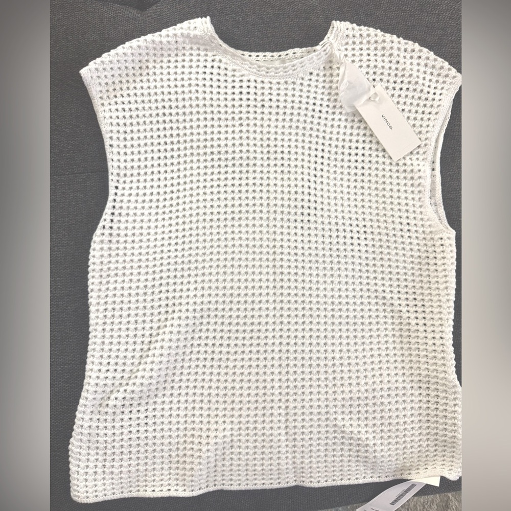 Vince Cream Boxy Embellished Muscle Tee